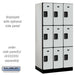 Salsbury 12" Wide Triple Tier Designer Wood Locker - 3 Wide - 6 Feet High - 21 Inches Deep - Gray - Hasps - Sweatfully