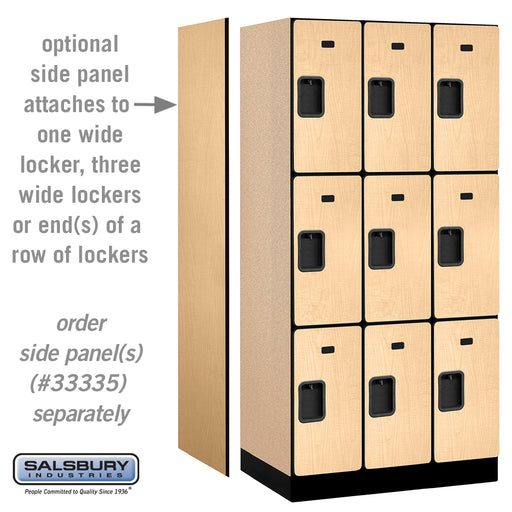 Salsbury 12" Wide Triple Tier Designer Wood Locker - 3 Wide - 6 Feet High - 21 Inches Deep - Maple - Hasps - Sweatfully