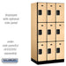 Salsbury 12" Wide Triple Tier Designer Wood Locker - 3 Wide - 6 Feet High - 21 Inches Deep - Maple - Hasps - Sweatfully