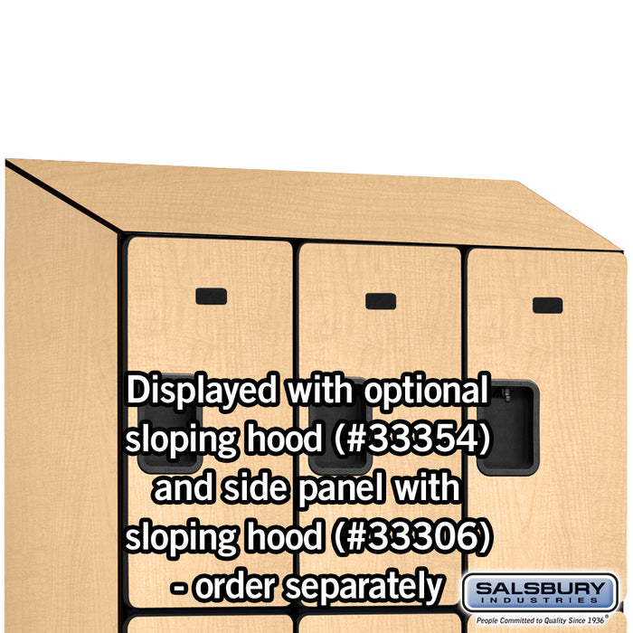 Salsbury 12" Wide Triple Tier Designer Wood Locker - 3 Wide - 6 Feet High - 21 Inches Deep - Maple - Hasps - Sweatfully