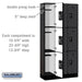 Salsbury 12" Wide Triple Tier Designer Wood Locker - 3 Wide - 6 Feet High - 15 Inches Deep - Black - Black Resettable Combination Locks - Sweatfully