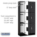 Salsbury 12" Wide Triple Tier Designer Wood Locker - 3 Wide - 6 Feet High - 15 Inches Deep - Black - Silver Electronic Locks - Sweatfully