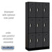 Salsbury 12" Wide Triple Tier Designer Wood Locker - 3 Wide - 6 Feet High - 15 Inches Deep - Black - Silver Electronic Locks - Sweatfully