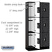 Salsbury 12" Wide Triple Tier Designer Wood Locker - 3 Wide - 6 Feet High - 15 Inches Deep - Black - Silver Resettable Combination Locks - Sweatfully