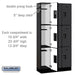 Salsbury 12" Wide Triple Tier Designer Wood Locker - 3 Wide - 6 Feet High - 15 Inches Deep - Black - Hasps - Sweatfully