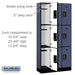 Salsbury 12" Wide Triple Tier Designer Wood Locker - 3 Wide - 6 Feet High - 15 Inches Deep - Blue - Black Electronic Locks - Sweatfully