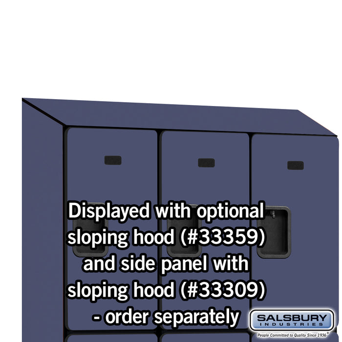 Salsbury 12" Wide Triple Tier Designer Wood Locker - 3 Wide - 6 Feet High - 15 Inches Deep - Blue - Hasps - Sweatfully