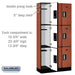Salsbury 12" Wide Triple Tier Designer Wood Locker - 3 Wide - 6 Feet High - 15 Inches Deep - Cherry - Silver Electronic Locks - Sweatfully