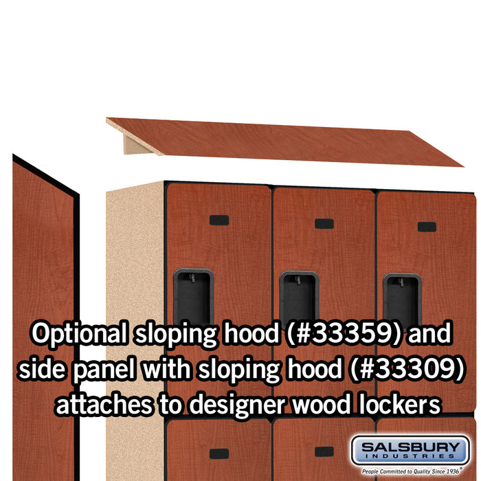 Salsbury 12" Wide Triple Tier Designer Wood Locker - 3 Wide - 6 Feet High - 15 Inches Deep - Cherry - Hasps - Sweatfully