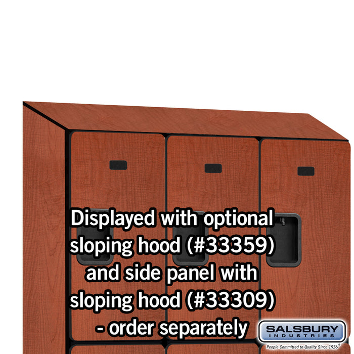 Salsbury 12" Wide Triple Tier Designer Wood Locker - 3 Wide - 6 Feet High - 15 Inches Deep - Cherry - Hasps - Sweatfully