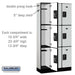 Salsbury 12" Wide Triple Tier Designer Wood Locker - 3 Wide - 6 Feet High - 15 Inches Deep - Gray - Black Resettable Combination Locks - Sweatfully