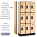 Salsbury 12" Wide Triple Tier Designer Wood Locker - 3 Wide - 6 Feet High - 15 Inches Deep - Maple - Silver Electronic Locks - Sweatfully