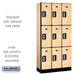 Salsbury 12" Wide Triple Tier Designer Wood Locker - 3 Wide - 6 Feet High - 15 Inches Deep - Maple - Silver Electronic Locks - Sweatfully