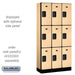 Salsbury 12" Wide Triple Tier Designer Wood Locker - 3 Wide - 6 Feet High - 15 Inches Deep - Maple - Hasps - Sweatfully