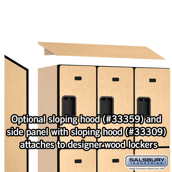 Salsbury 12" Wide Triple Tier Designer Wood Locker - 3 Wide - 6 Feet High - 15 Inches Deep - Maple - Hasps - Sweatfully