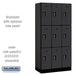 Salsbury 12" Wide Triple Tier Designer Wood Locker - 3 Wide - 6 Feet High - 18 Inches Deep - Black - Black Electronic Locks - Sweatfully