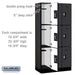 Salsbury 12" Wide Triple Tier Designer Wood Locker - 3 Wide - 6 Feet High - 18 Inches Deep - Black - Silver Resettable Combination Locks - Sweatfully