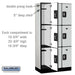 Salsbury 12" Wide Triple Tier Designer Wood Locker - 3 Wide - 6 Feet High - 18 Inches Deep - Gray - Silver Resettable Combination Locks - Sweatfully