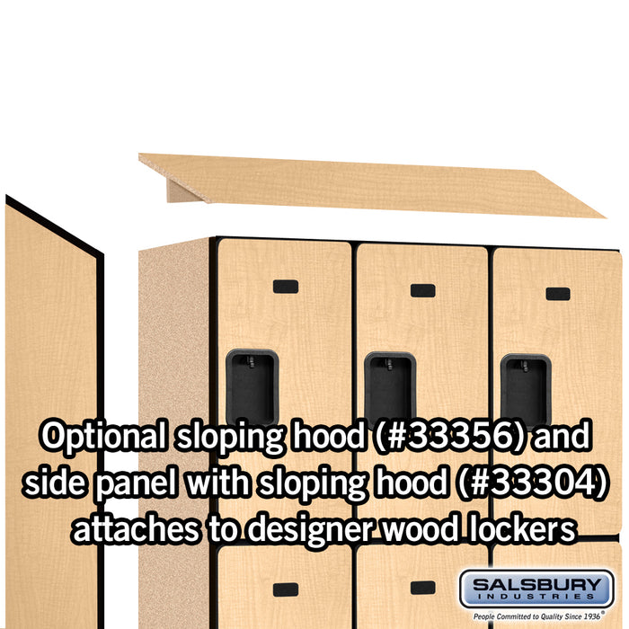 Salsbury 12" Wide Triple Tier Designer Wood Locker - 3 Wide - 6 Feet High - 18 Inches Deep - Maple - Hasps - Sweatfully