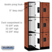 Salsbury 12" Wide Triple Tier Designer Wood Locker - 3 Wide - 6 Feet High - 18 Inches Deep - Cherry - Hasps - Sweatfully