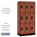 Salsbury 12" Wide Triple Tier Designer Wood Locker - 3 Wide - 6 Feet High - 18 Inches Deep - Cherry - Hasps - Sweatfully