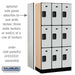 Salsbury 12" Wide Triple Tier Designer Wood Locker - 3 Wide - 6 Feet High - 18 Inches Deep - Gray - Hasps - Sweatfully