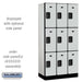 Salsbury 12" Wide Triple Tier Designer Wood Locker - 3 Wide - 6 Feet High - 18 Inches Deep - Gray - Hasps - Sweatfully