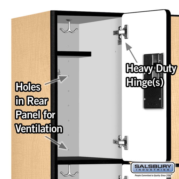 Salsbury 12" Wide Triple Tier Designer Wood Locker - 3 Wide - 6 Feet High - 18 Inches Deep - Maple - Hasps - Sweatfully