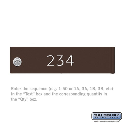 Custom Door Engraving - Regular - for Bronze Cluster Box Unit and CBU Parcel Locker Door - Sweatfully