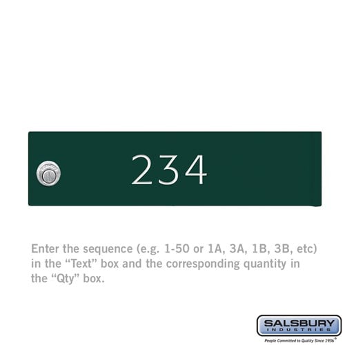 Custom Door Engraving - Regular - for Green Cluster Box Unit and CBU Parcel Locker Door - Sweatfully