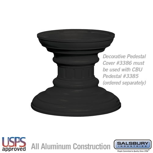 Salsbury Regency Decorative Pedestal Cover - Short (Option for CBU Pedestal #3385) - Black - Sweatfully