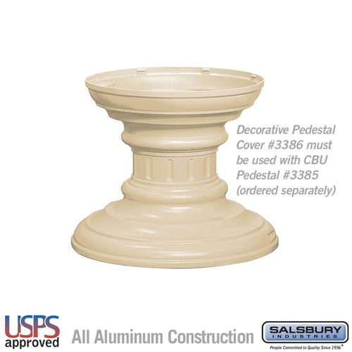 Salsbury Regency Decorative Pedestal Cover - Short (Option for CBU Pedestal #3385) - Sandstone - Sweatfully