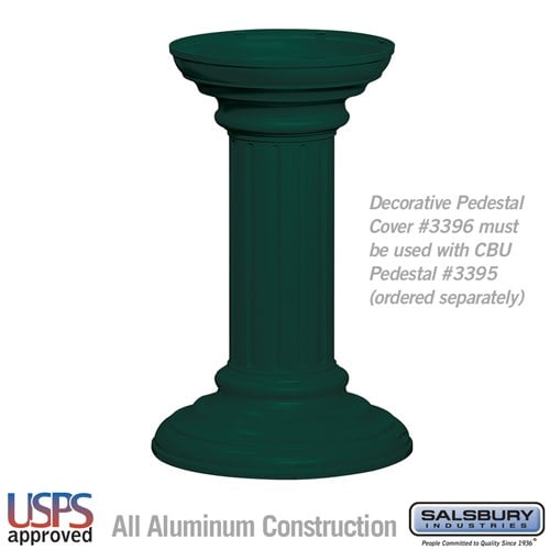 Salsbury Regency Decorative Pedestal Cover - Tall - Green - Sweatfully