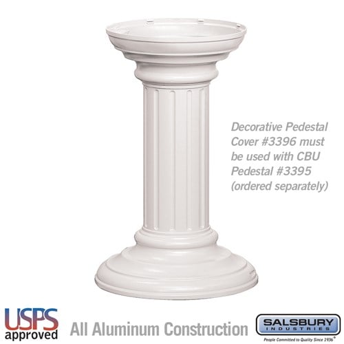 Salsbury Regency Decorative Pedestal Cover - Tall  - White - Sweatfully