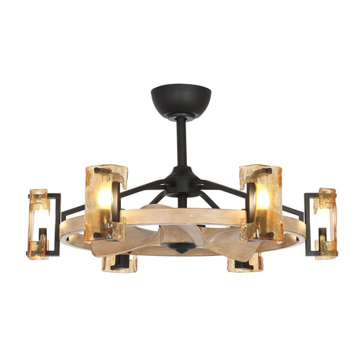 34" Bucholz Farmhouse DC Motor Downrod Mount Reversible Ceiling Fan with Lighting and Remote Control - Sweatfully