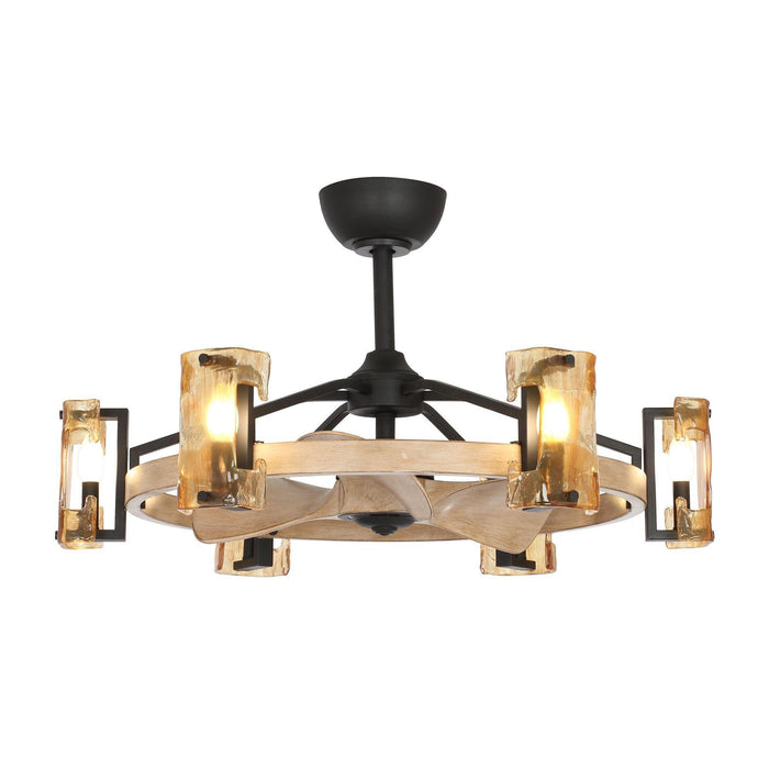 34" Bucholz Farmhouse DC Motor Downrod Mount Reversible Ceiling Fan with Lighting and Remote Control - Sweatfully