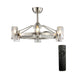 34" Bucholz Modern DC Motor Brushed Nickel Downrod Mount Reversible Ceiling Fan with LED Lighting and Remote Control - Sweatfully