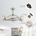34" Bucholz Modern DC Motor Brushed Nickel Downrod Mount Reversible Ceiling Fan with LED Lighting and Remote Control - Sweatfully