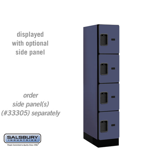 Salsbury 12" Wide Four Tier Designer Wood Locker - 1 Wide - 5 Feet High - 21 Inches Deep - Blue - Hasps - Sweatfully