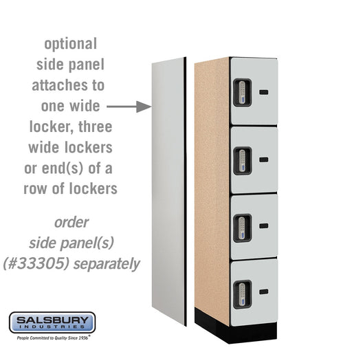 Salsbury 12" Wide Four Tier Designer Wood Locker - 1 Wide - 5 Feet High - 21 Inches Deep - Gray - Silver Electronic Locks - Sweatfully