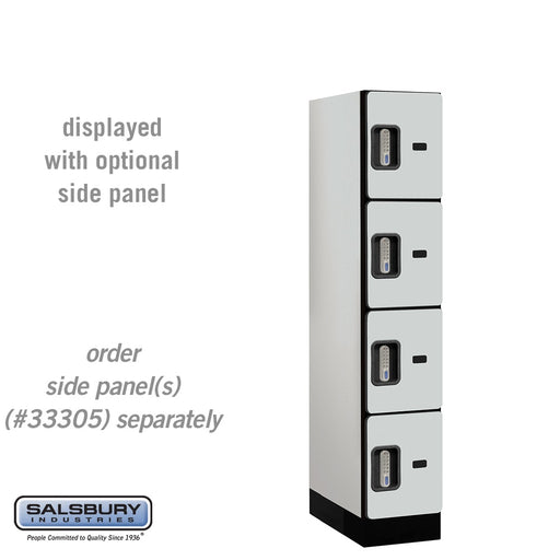 Salsbury 12" Wide Four Tier Designer Wood Locker - 1 Wide - 5 Feet High - 21 Inches Deep - Gray - Silver Electronic Locks - Sweatfully