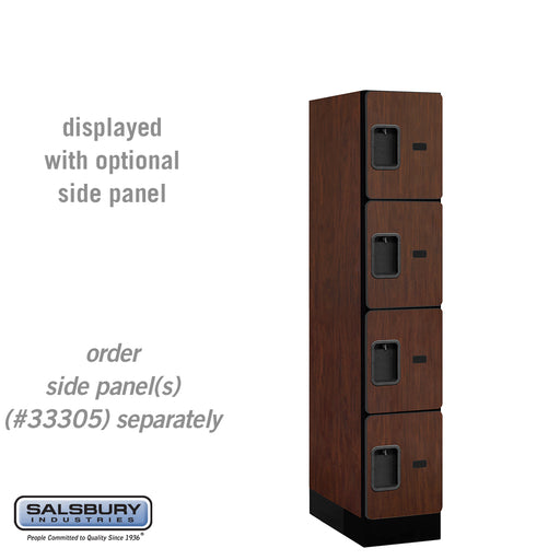 Salsbury 12" Wide Four Tier Designer Wood Locker - 1 Wide - 5 Feet High - 21 Inches Deep - Mahogany - Hasps - Sweatfully