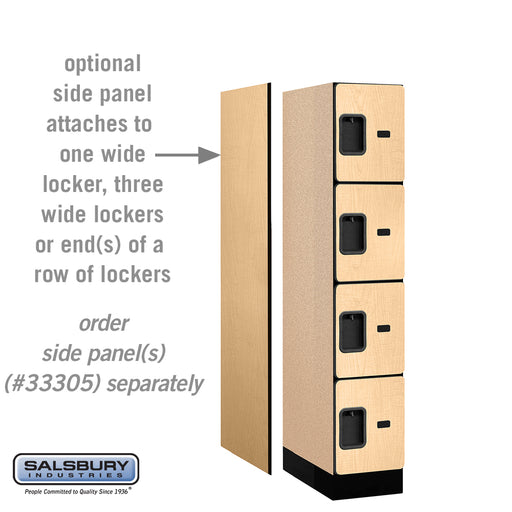 Salsbury 12" Wide Four Tier Designer Wood Locker - 1 Wide - 5 Feet High - 21 Inches Deep - Maple - Hasps - Sweatfully
