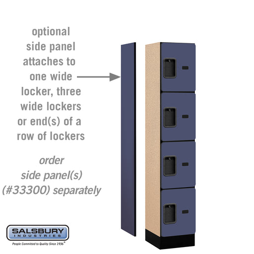 Salsbury 12" Wide Four Tier Designer Wood Locker - 1 Wide - 5 Feet High - 15 Inches Deep - Blue - Hasps - Sweatfully