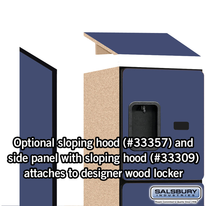 Salsbury 12" Wide Four Tier Designer Wood Locker - 1 Wide - 5 Feet High - 15 Inches Deep - Blue - Hasps - Sweatfully