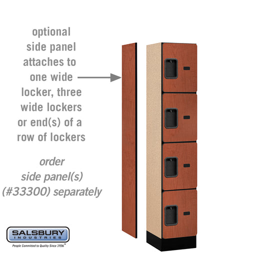 Salsbury 12" Wide Four Tier Designer Wood Locker - 1 Wide - 5 Feet High - 15 Inches Deep - Cherry - Hasps - Sweatfully