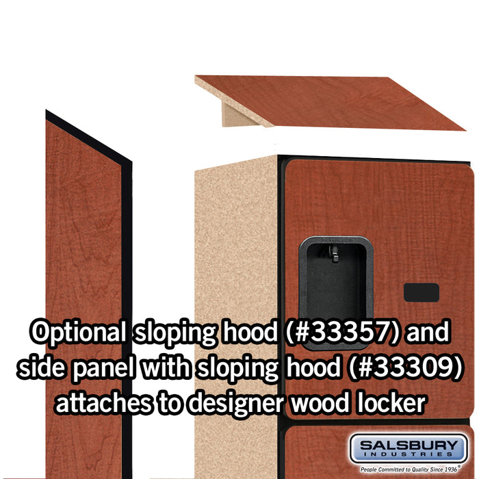 Salsbury 12" Wide Four Tier Designer Wood Locker - 1 Wide - 5 Feet High - 15 Inches Deep - Cherry - Hasps - Sweatfully