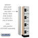 Salsbury 12" Wide Four Tier Designer Wood Locker - 1 Wide - 5 Feet High - 15 Inches Deep - Gray - Black Resettable Combination Locks - Sweatfully