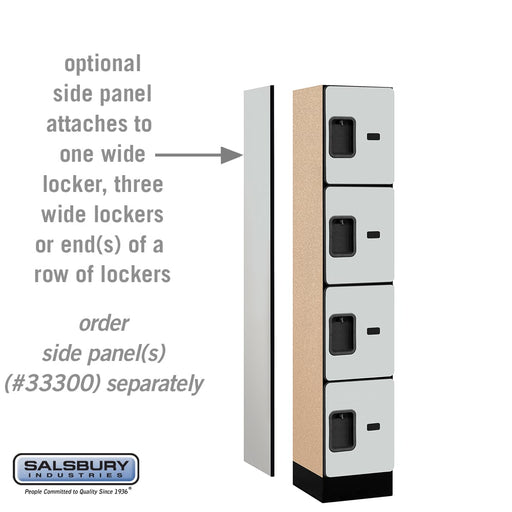 Salsbury 12" Wide Four Tier Designer Wood Locker - 1 Wide - 5 Feet High - 15 Inches Deep - Gray - Hasps - Sweatfully