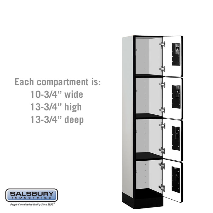 Salsbury 12" Wide Four Tier Designer Wood Locker - 1 Wide - 5 Feet High - 15 Inches Deep - Gray - Hasps - Sweatfully